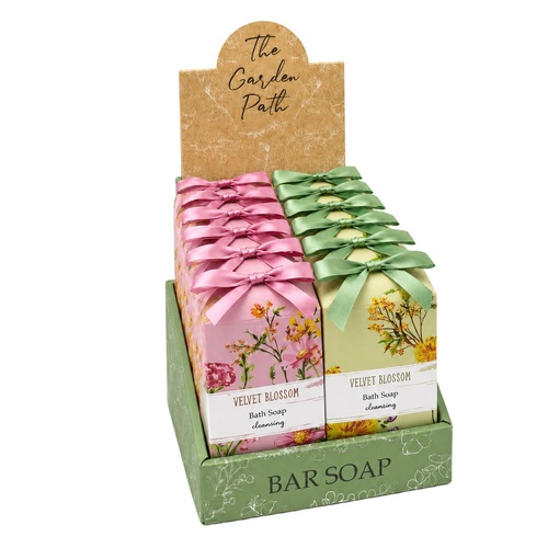 Lulu Grace Garden Path Velvet Blossom Soap Display of 12