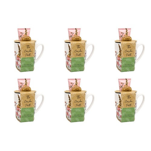 Lulu Grace The Garden Path Tea-Break Hand Care Mug Set with Hand Cream 100mL & Nail Brush Bundle of 6