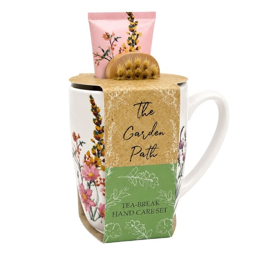 Lulu Grace The Garden Path Tea-Break Hand Care Mug Set with Hand Cream 100mL & Nail Brush