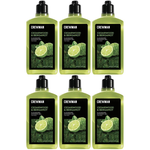 Crewman Cedarwood Bergamot Shower Gel 250ml 6 Pack Mens Body Wash