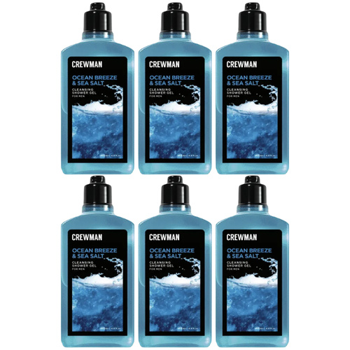 Crewman Ocean Breeze Sea Salt Shower Gel 250ml 6 Pack Mens Body Wash