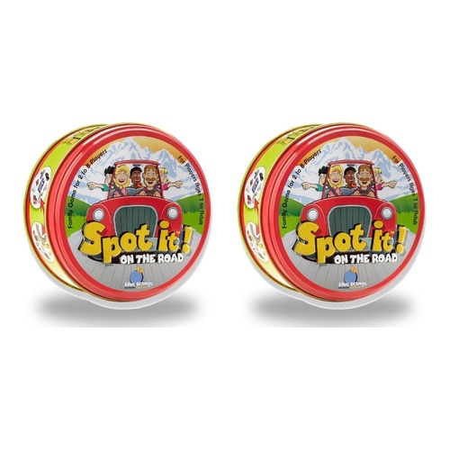 Spot It! On the Road Card Game in Tin 2-8 Players Ages 7+ Pack of 2