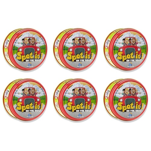 Spot It! On the Road Card Game in Tin 2-8 Players Ages 7+ Pack of 6