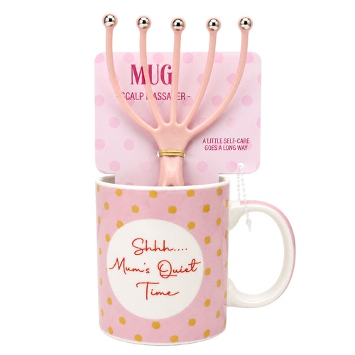 Novelty Mum Quiet Time Mug with Scalp Massager