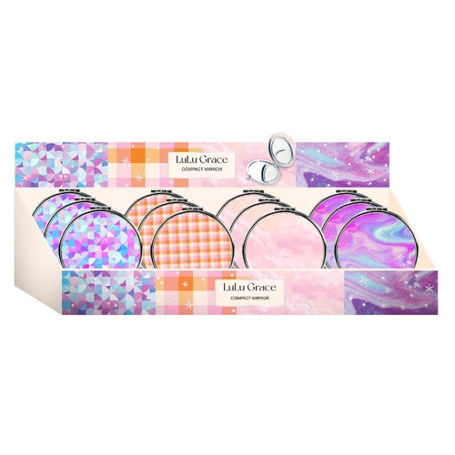 Lulu Grace Candy Pop Compact Mirror Assorted Designs Display of 12