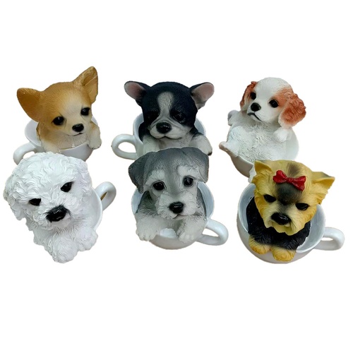 Dog in Tea Cup Figurine Assorted