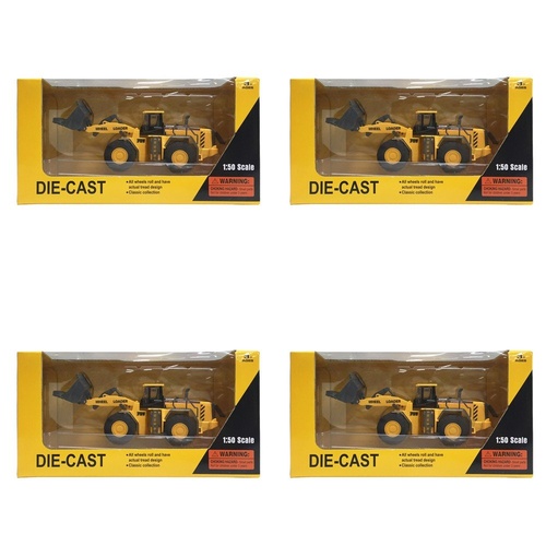 Die-Cast Wheel Loader 1:50 Scale Construction Vehicle Toy Pack of 4