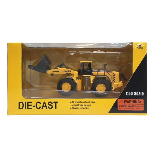 Die-Cast Wheel Loader 1:50 Scale Construction Vehicle Toy