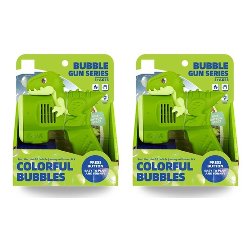 Dinosaur Bubble Gun with Coloured Lights Pack of 2