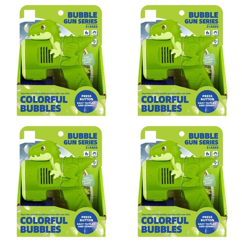 Dinosaur Bubble Gun with Coloured Lights Pack of 4