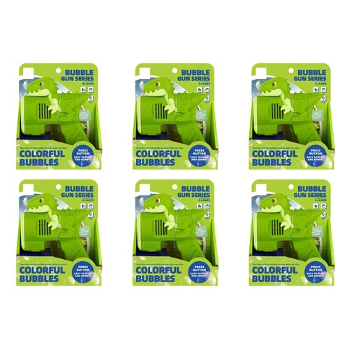 Dinosaur Bubble Gun with Coloured Lights Pack of 6