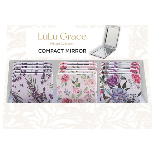 Lulu Grace Floral Collection Compact Mirror Assorted Display of 12