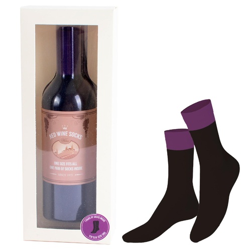 Red Wine Socks Novelty Bottle Design