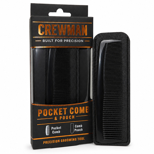 Crewman Pocket Comb and Protective Pouch Hair and Beard Grooming Tool