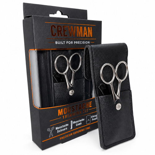 Crewman Moustache Trimming Kit Scissors Comb and Storage Pouch