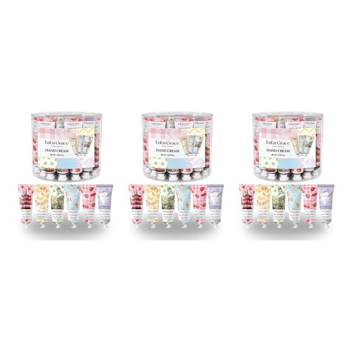 Lulu Grace Hand Cream 60mL Assorted Scents Tub of 36 Bundle of 3