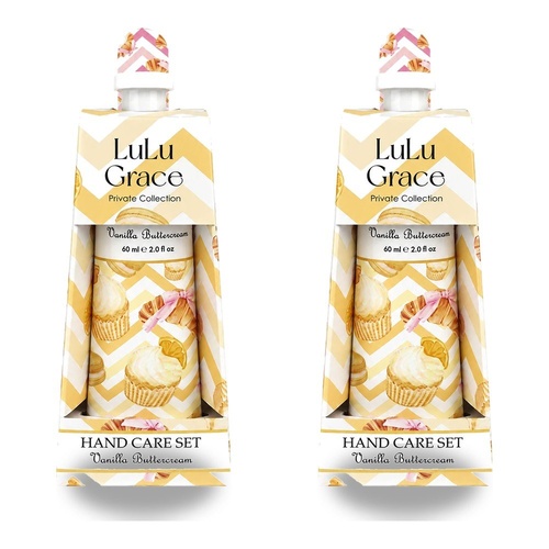Lulu Grace Vanilla Buttercream Hand Cream 60mL & Nail File Hand Care Set Bundle of 2