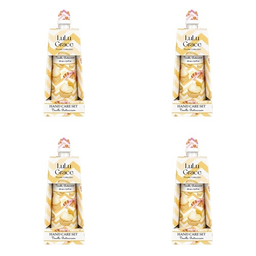 Lulu Grace Vanilla Buttercream Hand Cream 60mL & Nail File Hand Care Set Bundle of 4