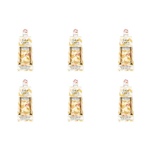 Lulu Grace Vanilla Buttercream Hand Cream 60mL & Nail File Hand Care Set Bundle of 6