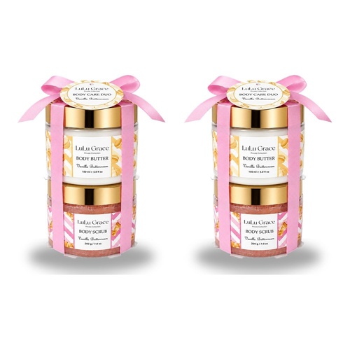 Lulu Grace Vanilla Buttercream Body Scrub 200g & Body Butter 150mL Body Care Duo Bundle of 2