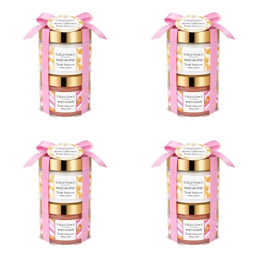 Lulu Grace Vanilla Buttercream Body Scrub 200g & Body Butter 150mL Body Care Duo Bundle of 4