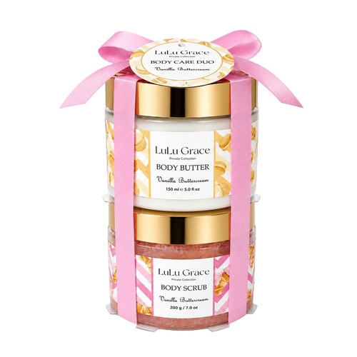 Lulu Grace Vanilla Buttercream Body Scrub 200g & Body Butter 150mL Body Care Duo