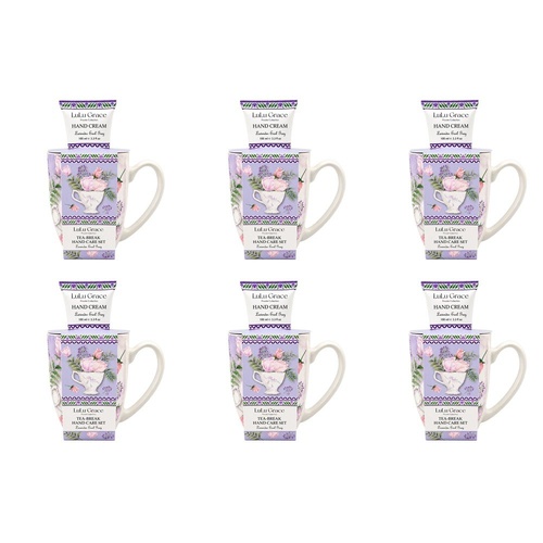 Lulu Grace Lavender Earl Grey Tea-Break Hand Care Set Mug & Hand Cream 100mL Bundle of 6