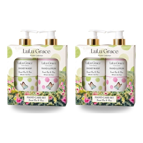 Lulu Grace Sweet Pea & Pear Hand Wash 300mL & Hand Lotion 300mL Hand Care Set Bundle of 2