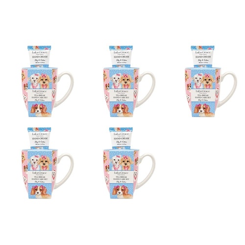 Lulu Grace Lily & Cotton Tea-Break Hand Care Set Mug & Hand Cream 100mL Bundle of 5