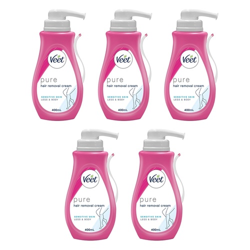 Veet Hair Removal Cream Sensitive Skin 400mL Pack of 5
