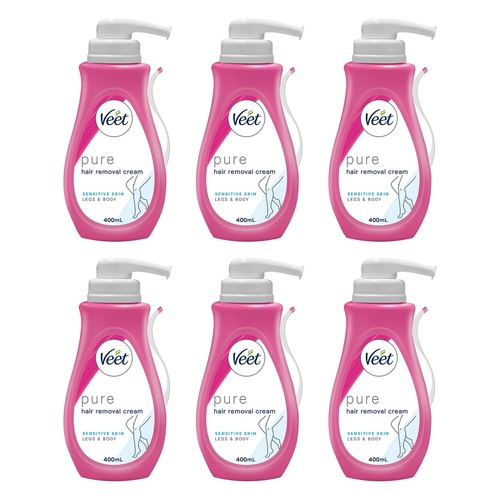 Veet Hair Removal Cream Sensitive Skin 400mL Pack of 6