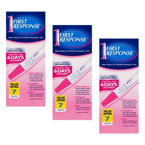 First Response Early Result In-Stream Pregnancy Test 7 Pack Bundle of 3