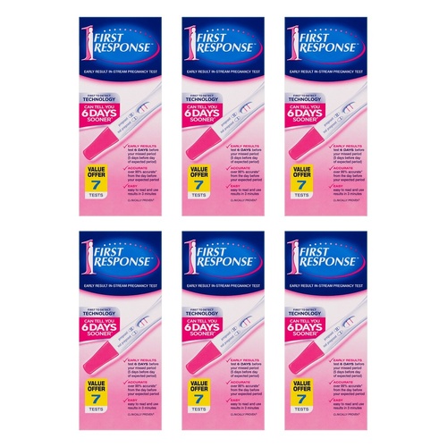 First Response Early Result In-Stream Pregnancy Test 7 Pack Bundle of 6