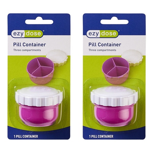 Ezy Dose Pill Container Three Compartments Pack of 2