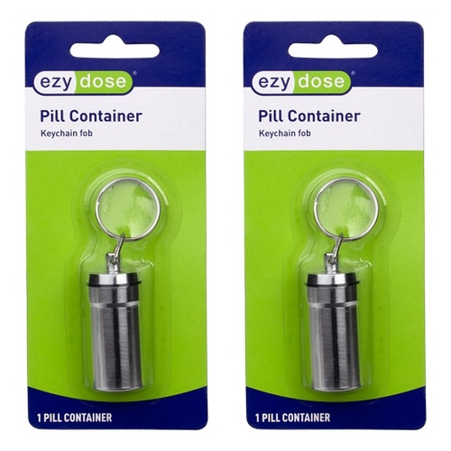 Ezy Dose Pill Container Keychain Fob Pack of 2