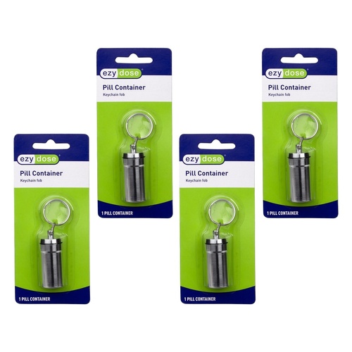 Ezy Dose Pill Container Keychain Fob Pack of 4