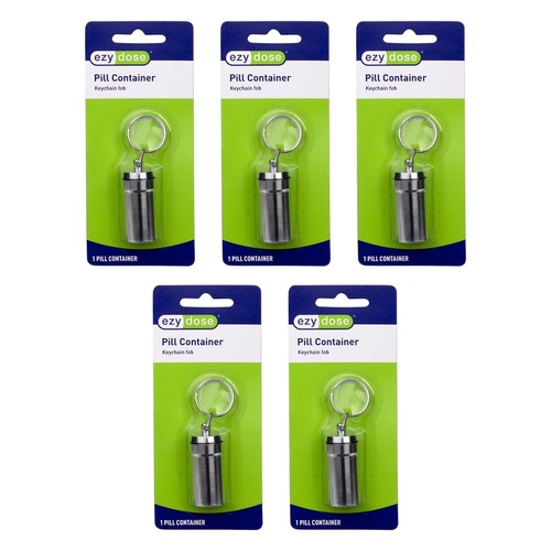 Ezy Dose Pill Container Keychain Fob Pack of 5
