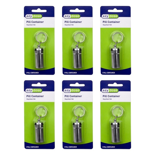 Ezy Dose Pill Container Keychain Fob Pack of 6