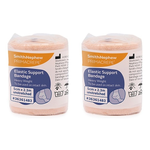 Primacrepe Elastic Crepe Heavy Weight Bandage Tan 5cm x 2.3m Pack of 2