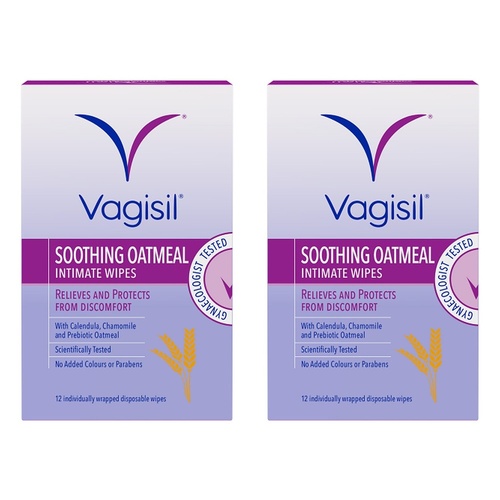 Vagisil Soothing Oatmeal Intimate Wipes 12 Wipes x 3 Bundle of 2