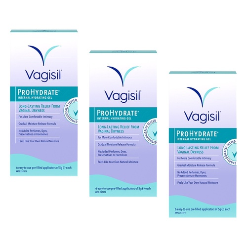 Vagisil ProHydrate Internal Hydrating Gel 6 x 5g Pack of 3