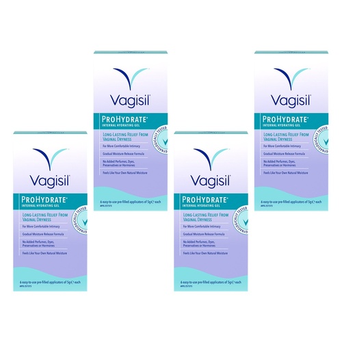 Vagisil ProHydrate Internal Hydrating Gel 6 x 5g Pack of 4