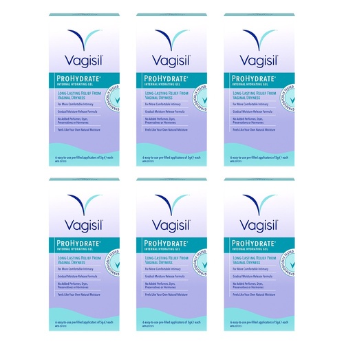 Vagisil ProHydrate Internal Hydrating Gel 6 x 5g Pack of 6