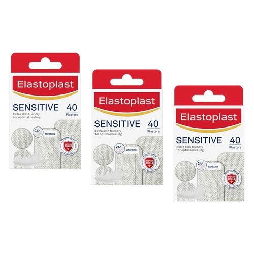 Elastoplast Sensitive Plasters 40 Pack Bundle of 3