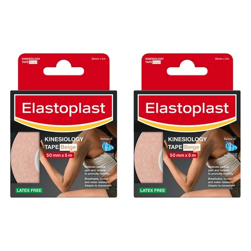 Elastoplast Kinesiology Tape Beige 50mm x 5m Pack of 2