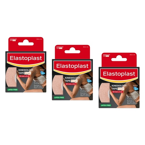Elastoplast Kinesiology Tape Beige 50mm x 5m Pack of 3
