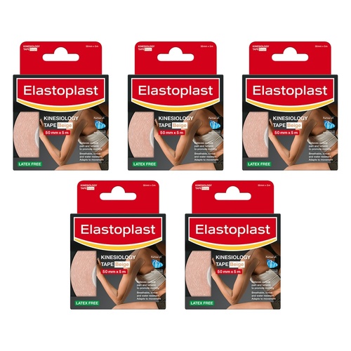 Elastoplast Kinesiology Tape Beige 50mm x 5m Pack of 5