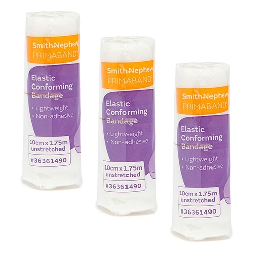 Primaband Elastic Conforming Bandage 10cm x 1.75m Pack of 3