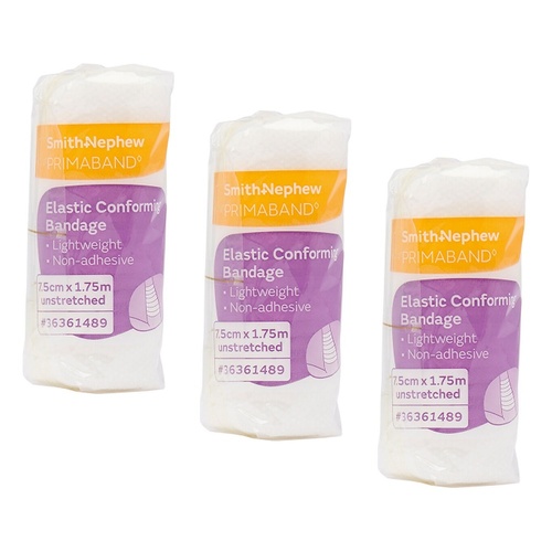 Primaband Elastic Conforming Bandage 7.5cm x 1.75m Pack of 3