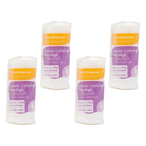 Primaband Elastic Conforming Bandage 7.5cm x 1.75m Pack of 4